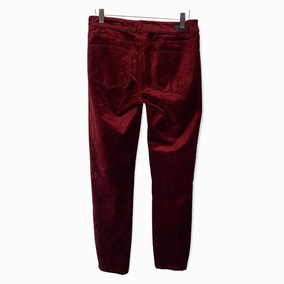 Paige Verdugo Red Ankle Velvet Skinny Pants Size 28 - Picture 2 of 9
